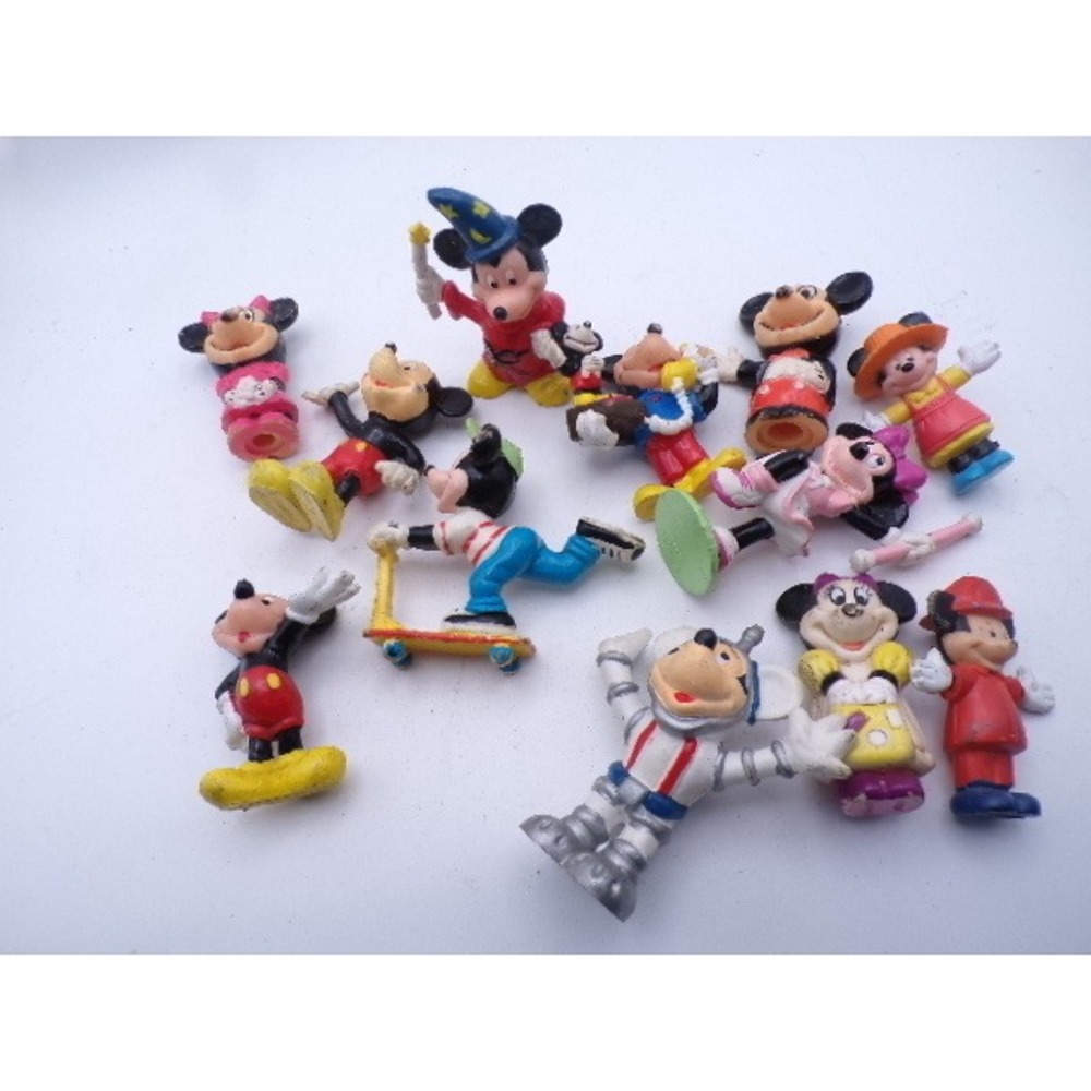 1980s Mickey Mouse Miniature Figurines Lot Set Toy Collectible Made in Hong Kong